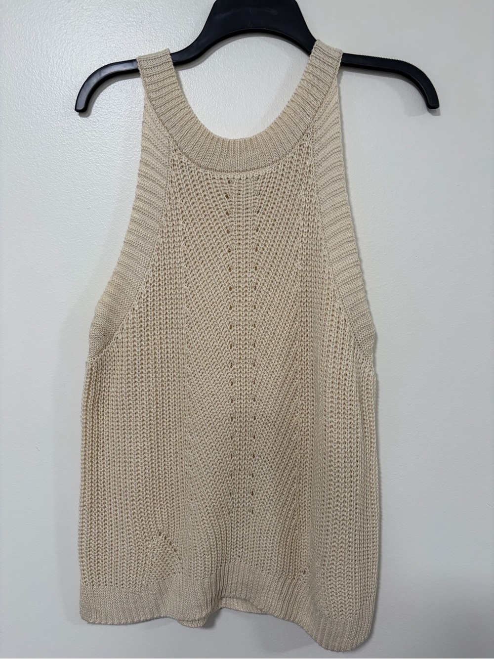 Nine West Sleeveless Knit Tank Sweater in Cream